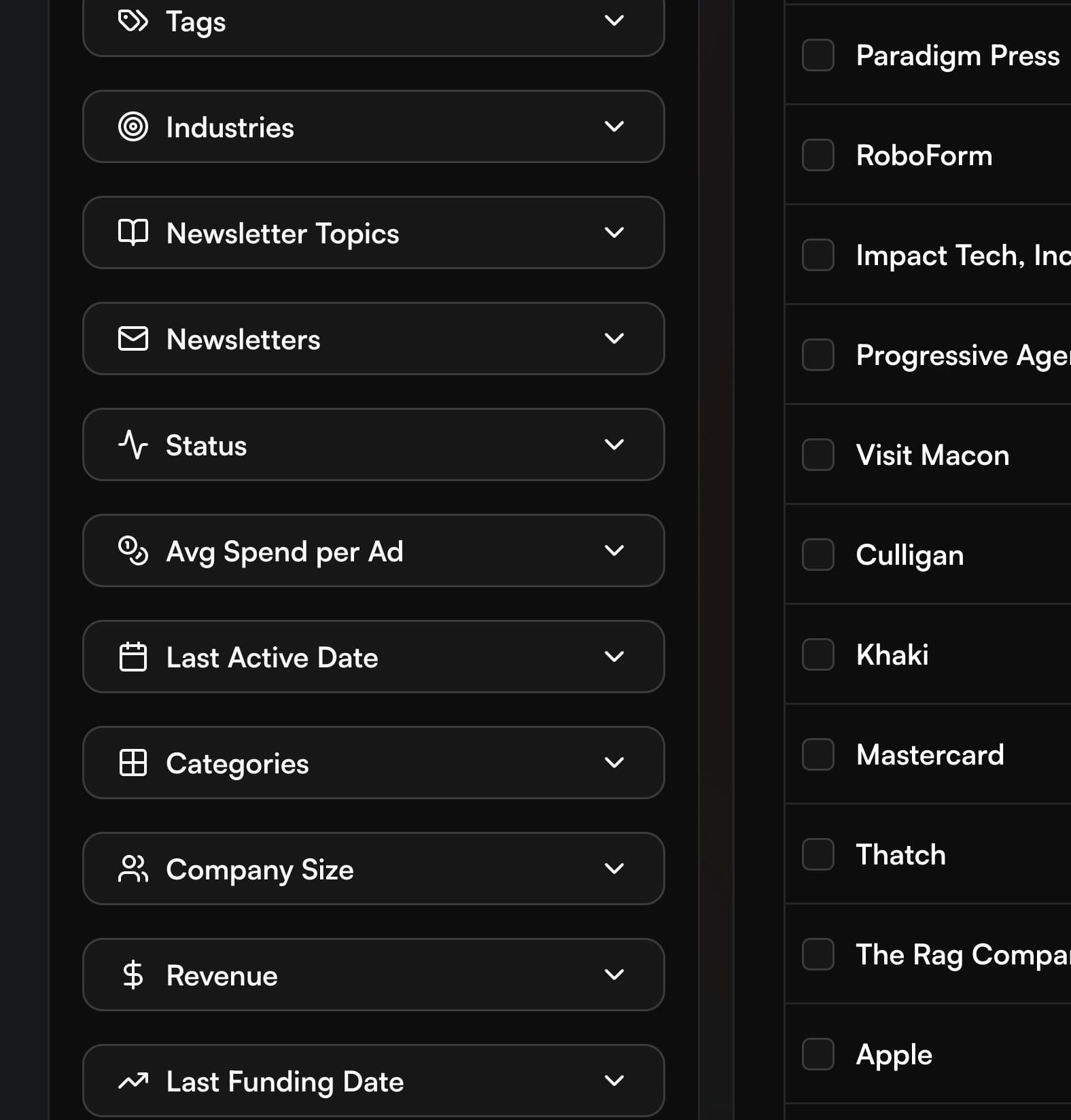 Filter and explore data to uncover your niche